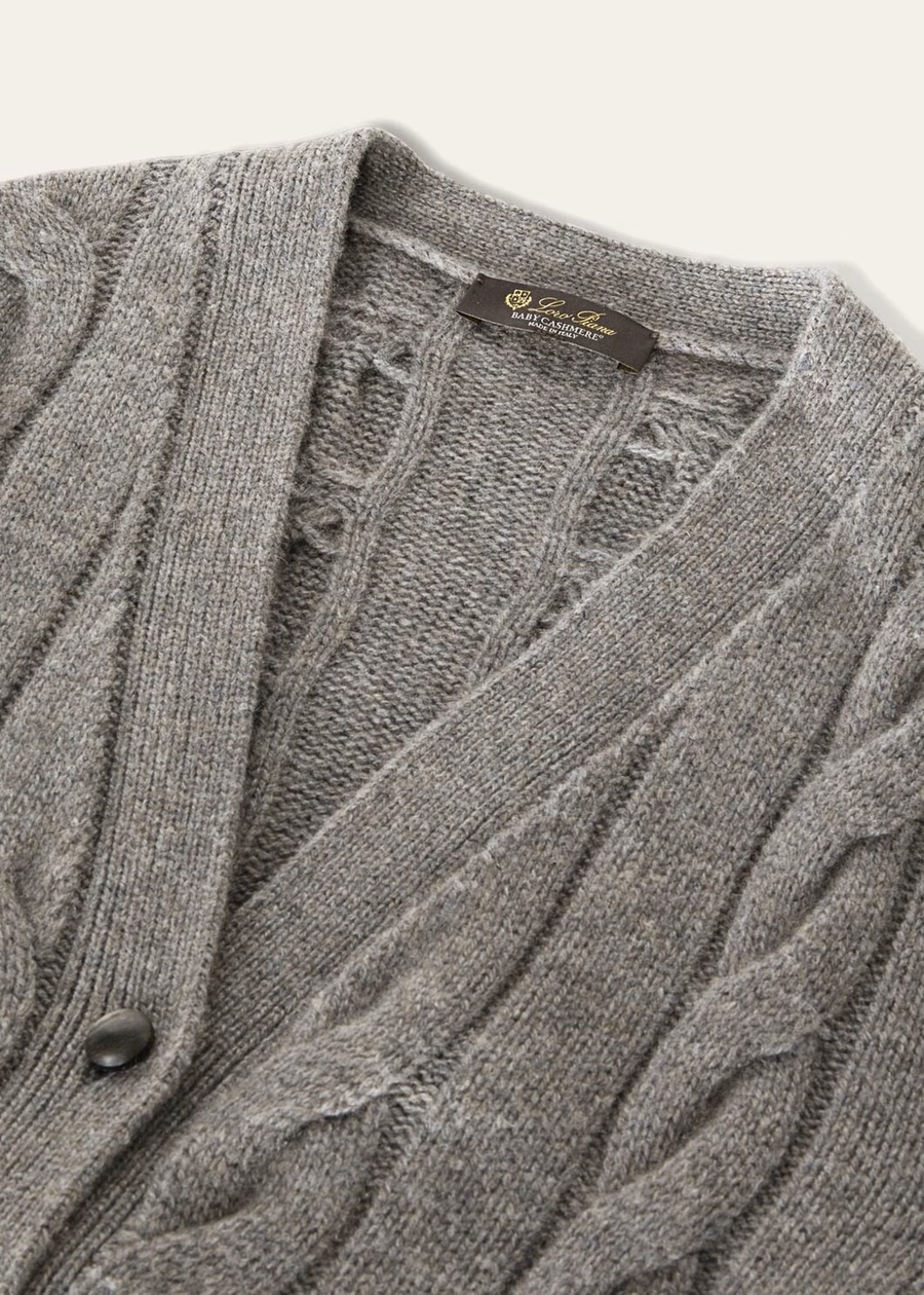 Cardigan Napier Baby Cashmere Coarsehair® Cayenne Melange/Mar do Norte