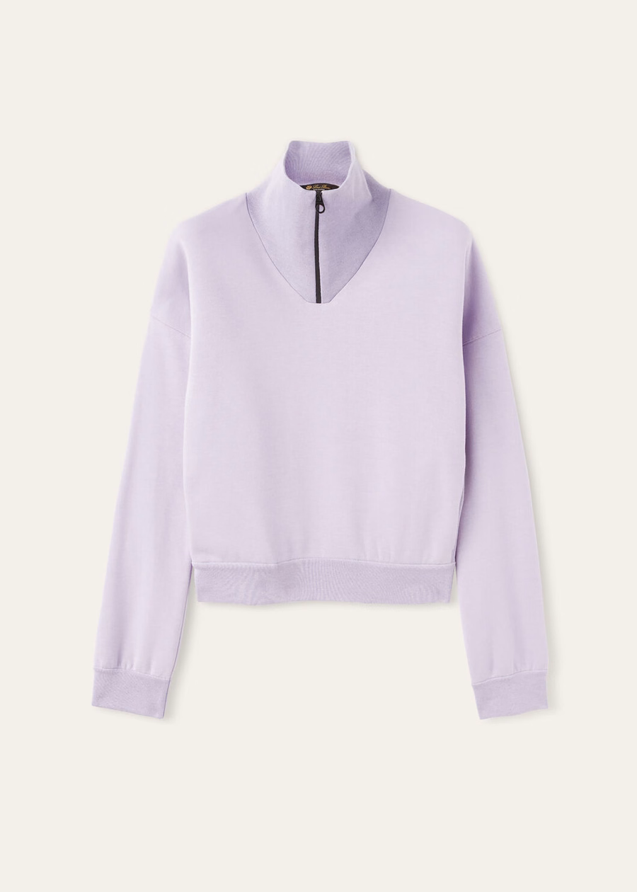 Suéter Larecchio de algodão e cashmere na cor pervinca