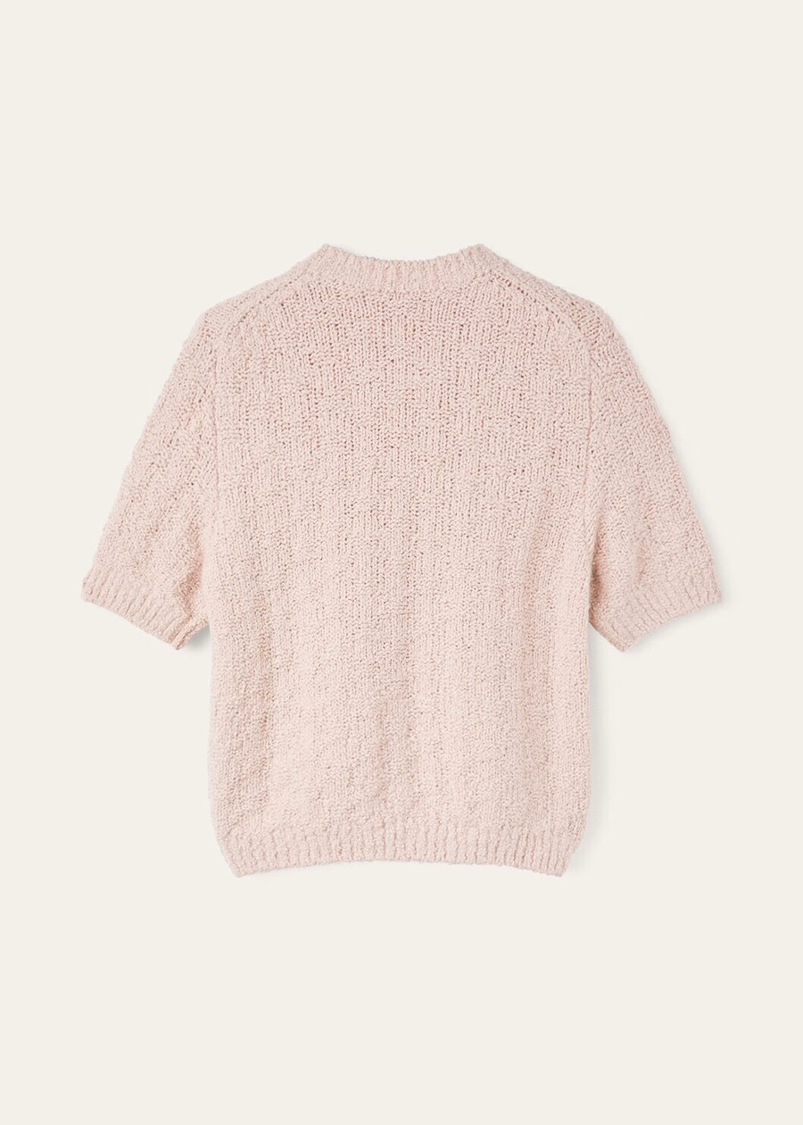 Suéter Folecchio de seda e cashmere com estampa de peônia prateada