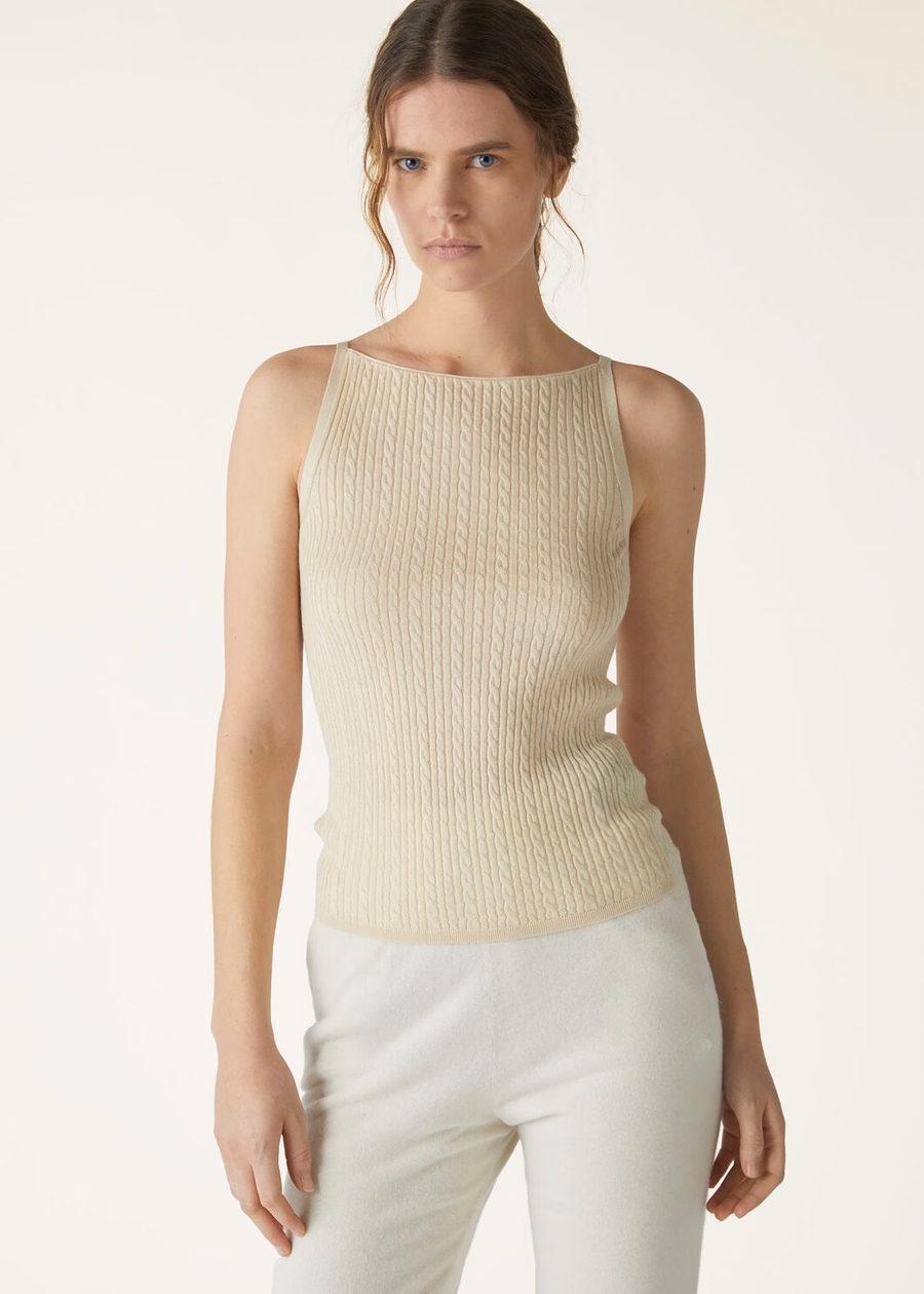 Top Rimella em seda, cashmere e creme de caju.