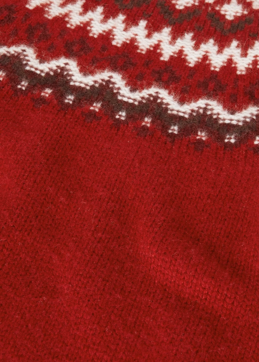 Gola alta Alpe Pile em cashmere vermelho brilhante/bordô mesclado