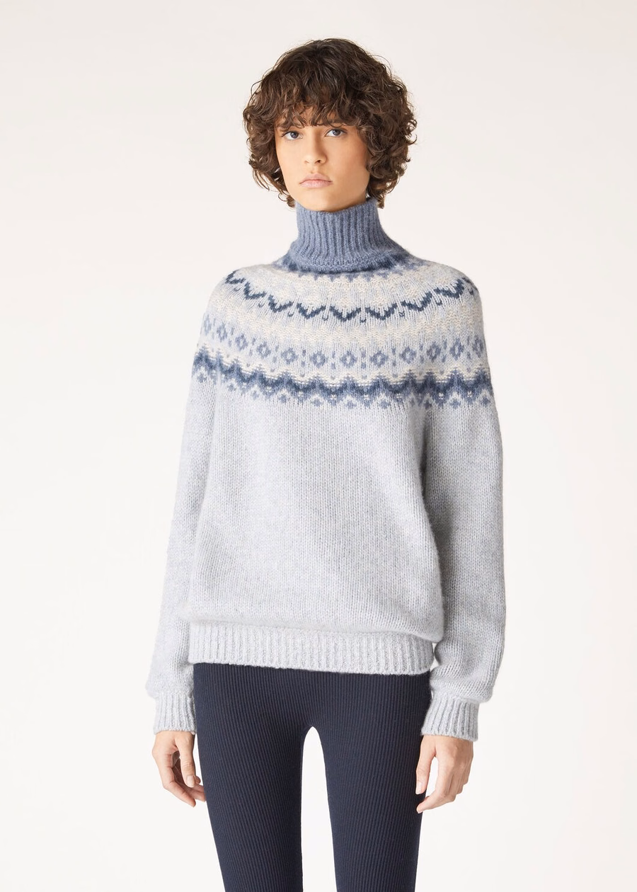 Gola alta Alpe Pile em cashmere Pearl Stone Melange/Seafoam Serenity