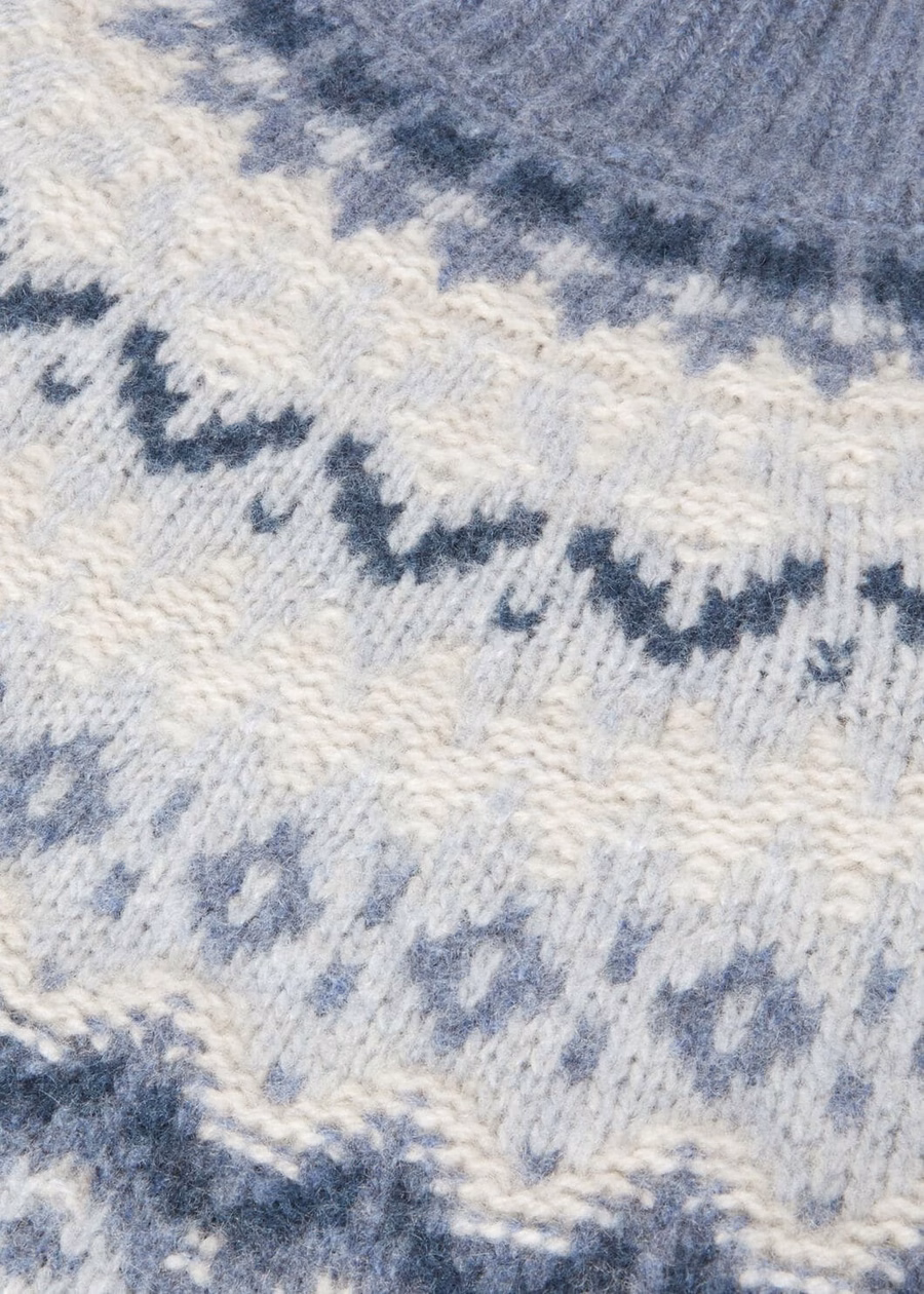 Gola alta Alpe Pile em cashmere Pearl Stone Melange/Seafoam Serenity