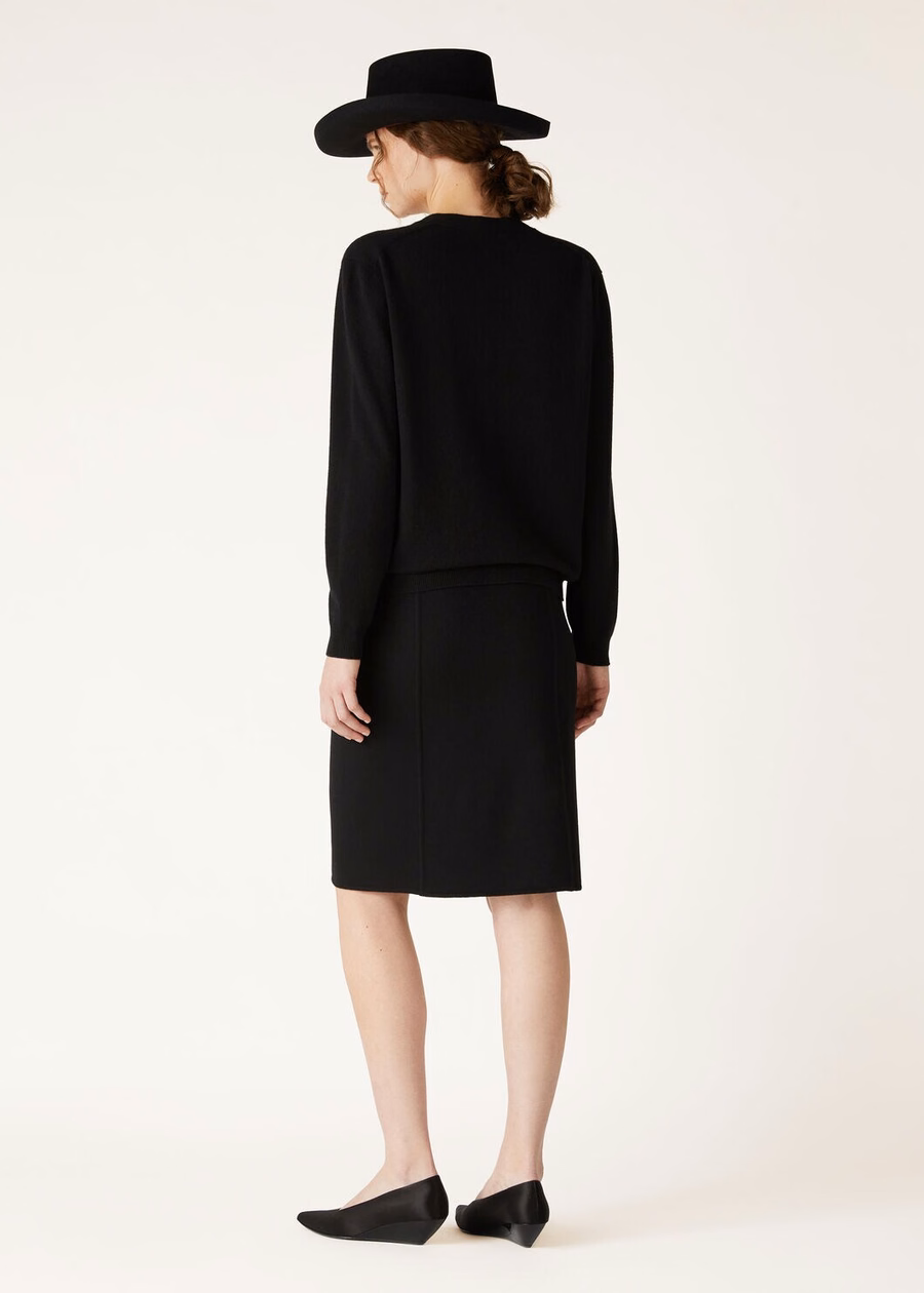 Casaquinho clássico de cashmere para bebê, preto