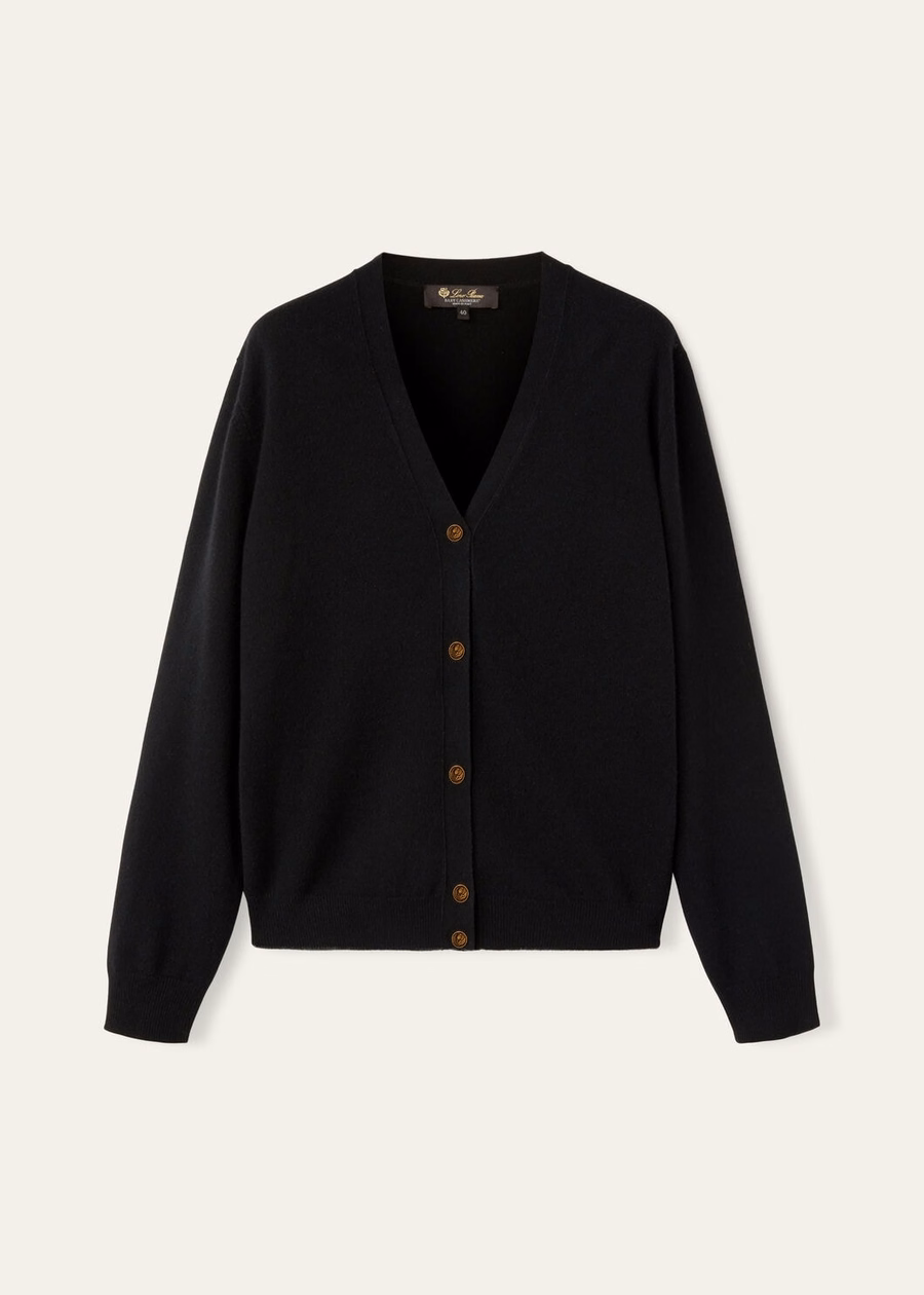 Casaquinho clássico de cashmere para bebê, preto