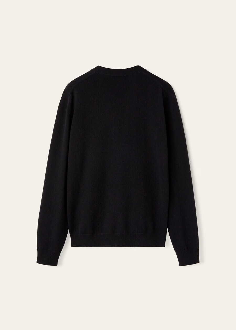 Casaquinho clássico de cashmere para bebê, preto
