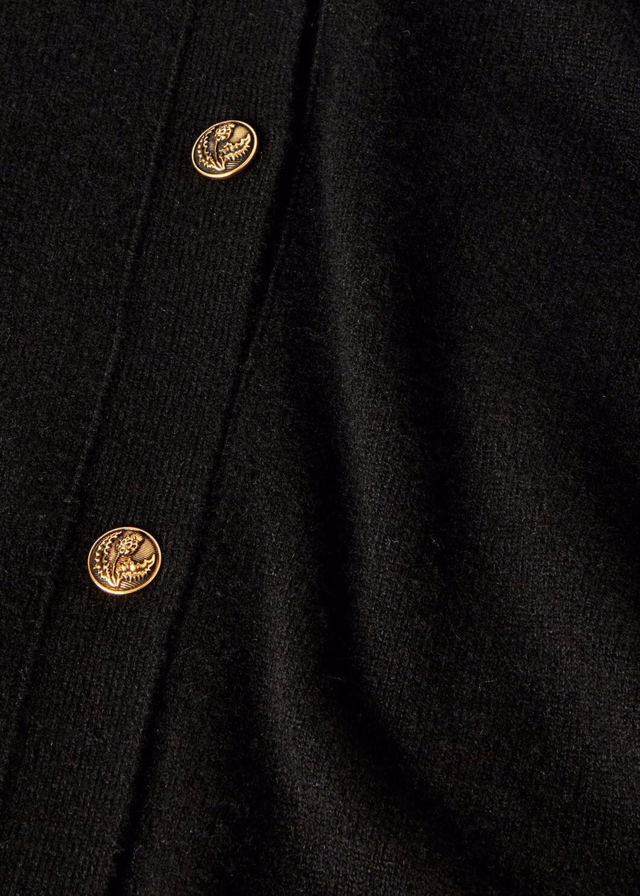 Casaquinho clássico de cashmere para bebê, preto
