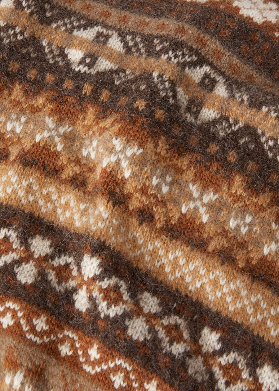 Scopello Gola Alta em Lã Virgem de Alpaca e Caxemira, nas cores Mocha Apimentado/Nogueira Escura