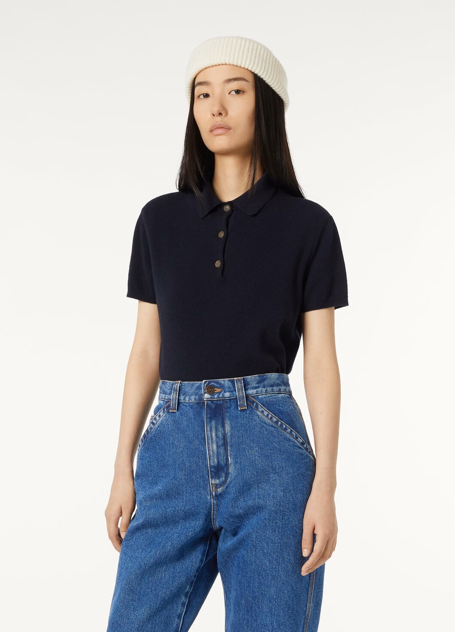 Camisa polo Baby Classic Cashmere azul marinho