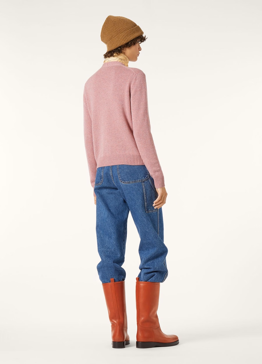 Cardigã Parksville Baby Cashmere com detalhes em roxo mesclado