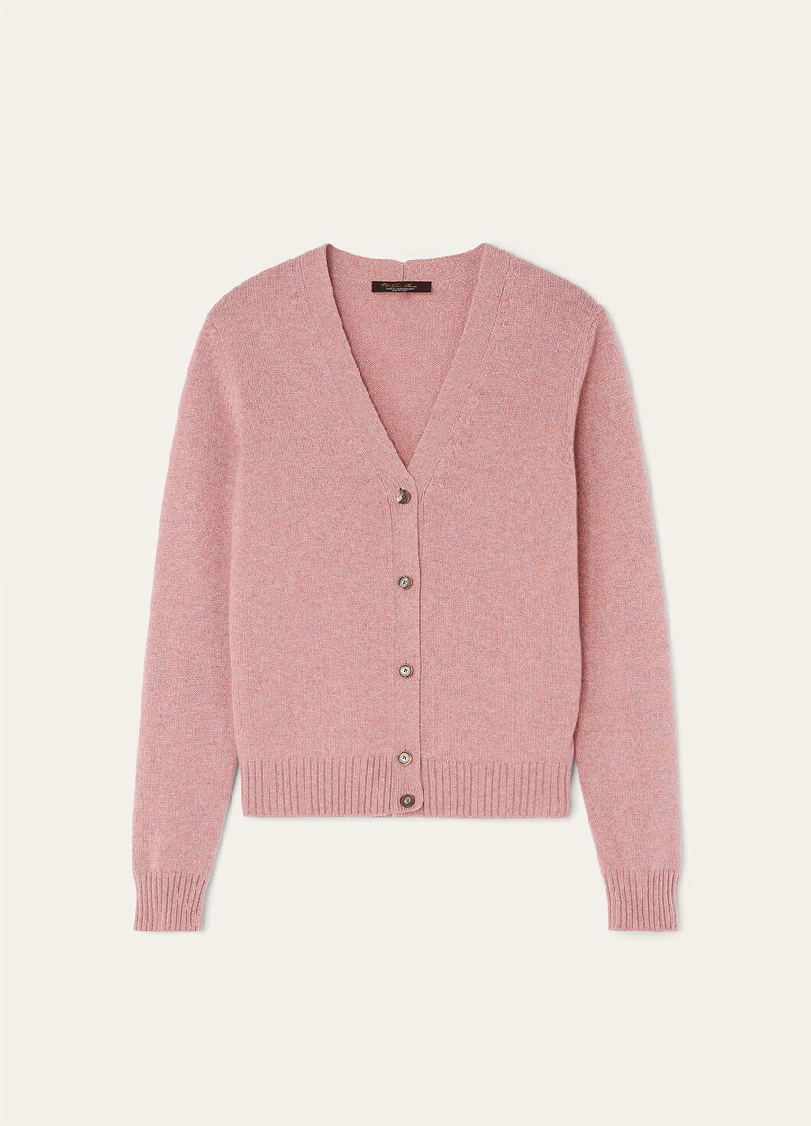 Cardigã Parksville Baby Cashmere com detalhes em roxo mesclado