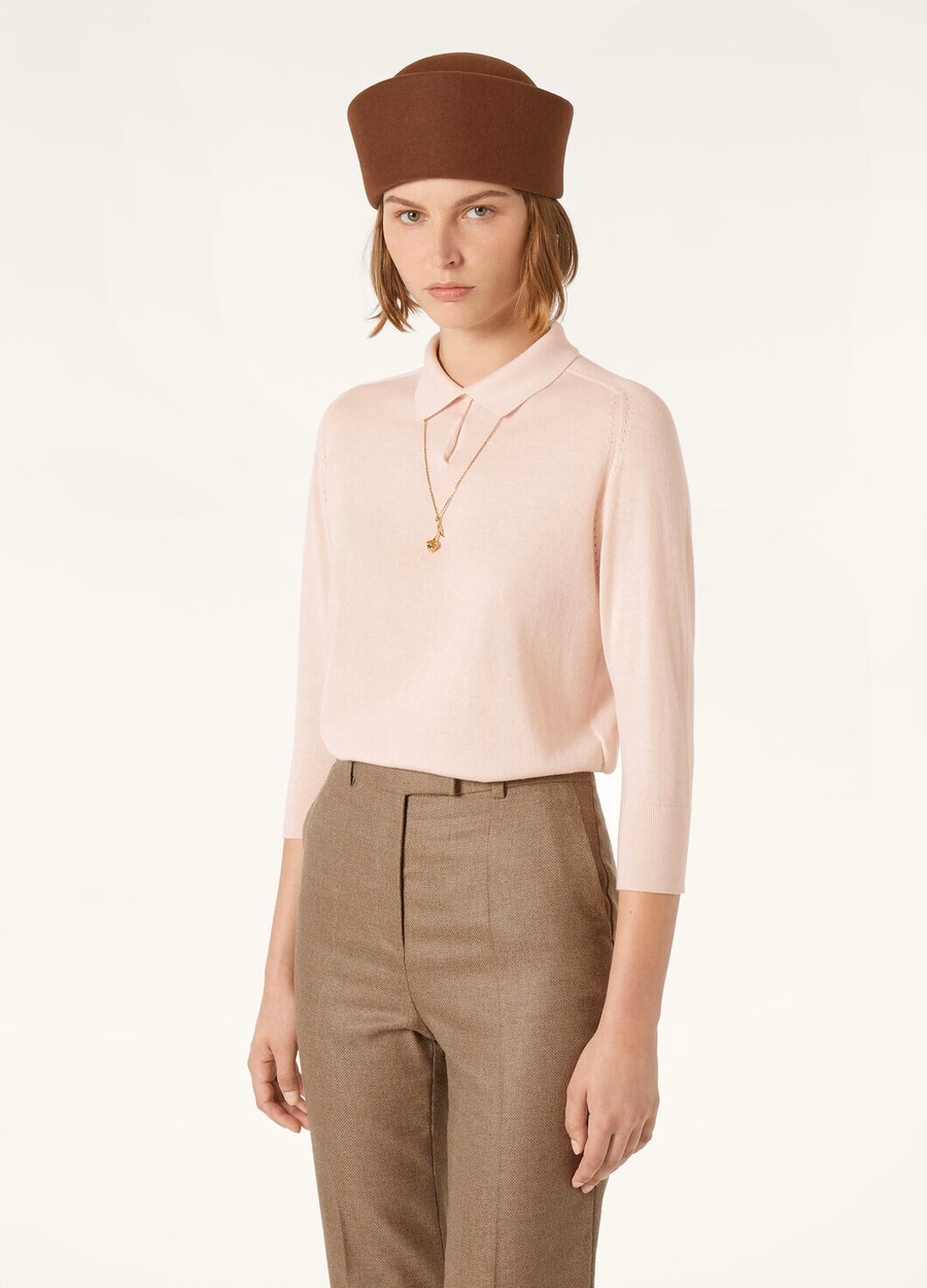 Camisa polo Neo Piuma Cashmere rosa claro