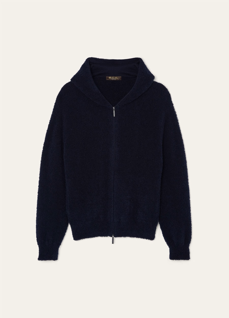 Casaco de malha de seda e cashmere Pella, azul clássico