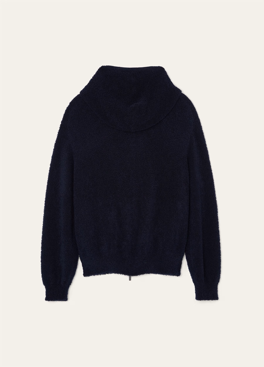 Casaco de malha de seda e cashmere Pella, azul clássico