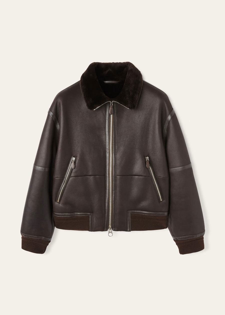 Jaqueta Peter Bomber Shearling Coffee