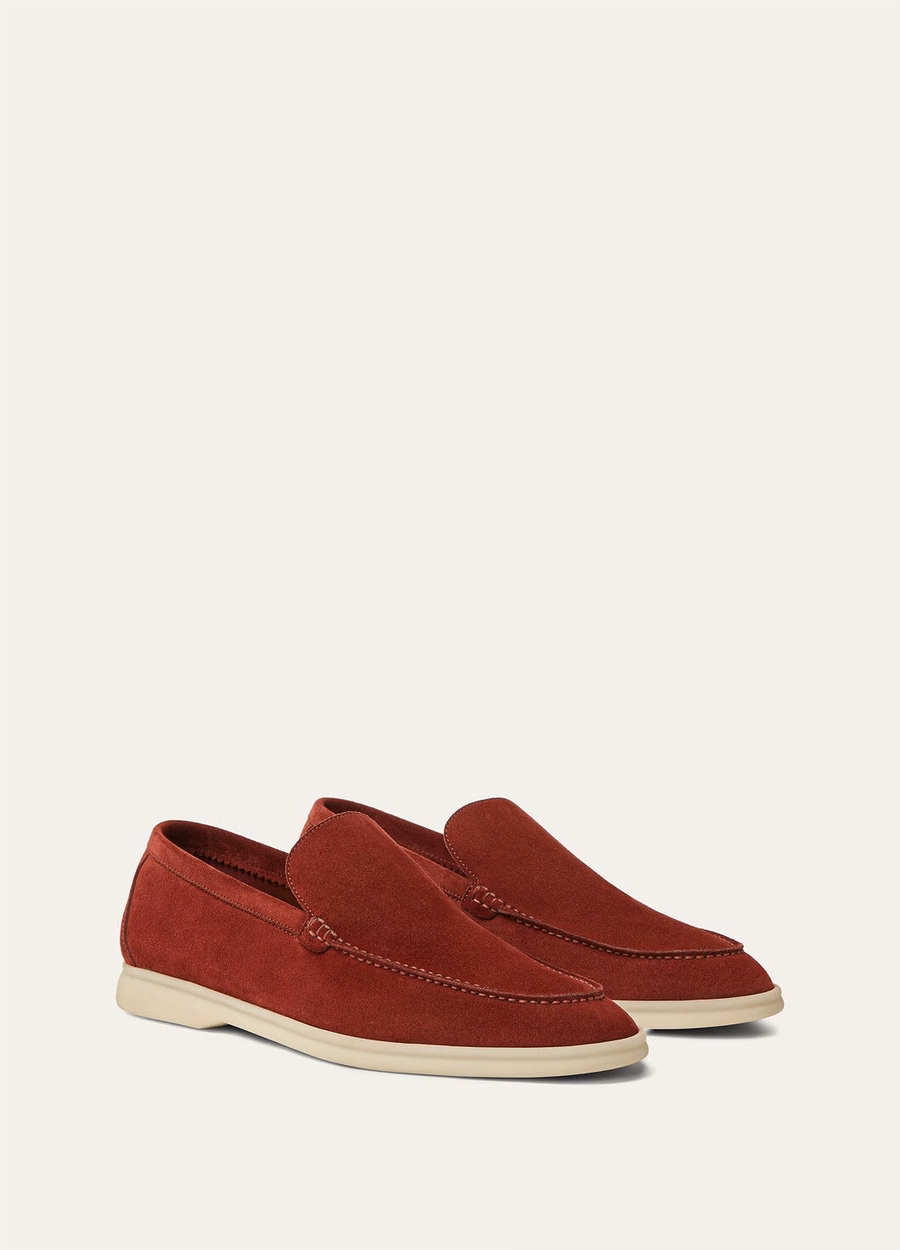 Mocassim Summer Walk em camurça vermelha seca
