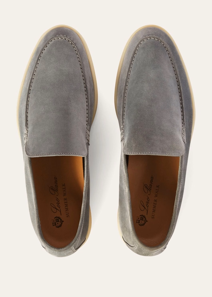 Mocassim Summer Walk em camurça cinza gaivota