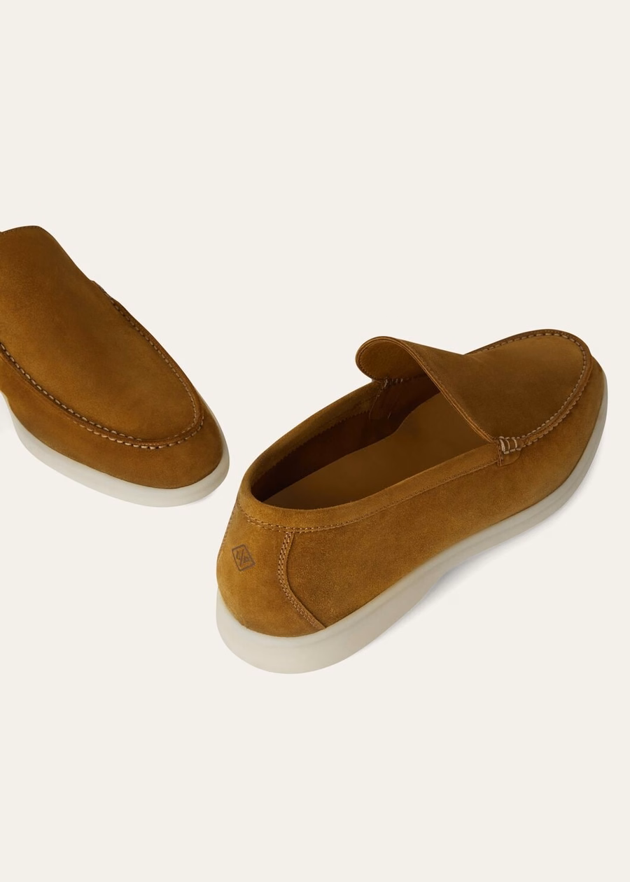 Mocassim Summer Walk em camurça bege