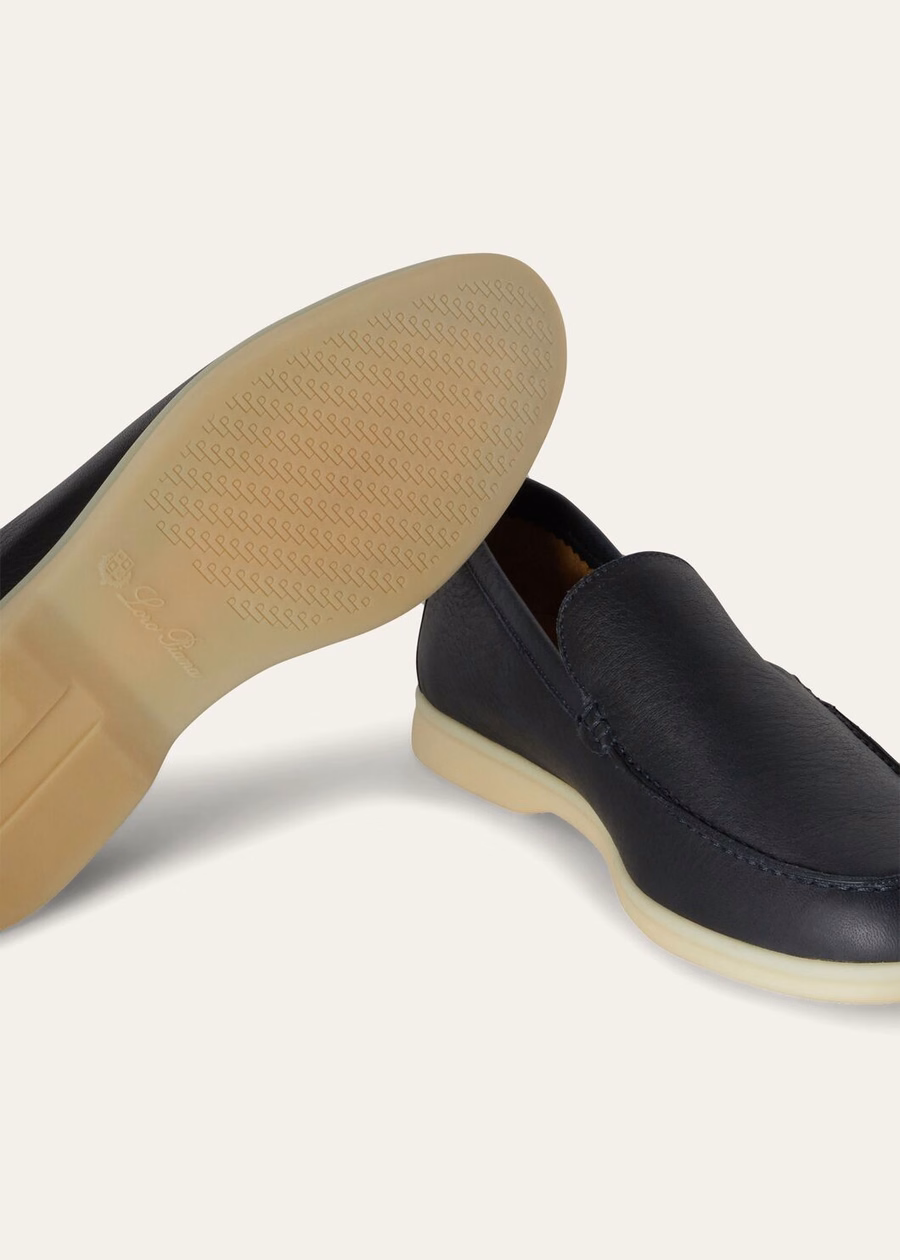 Mocassim Summer Walk em couro de alce azul marinho