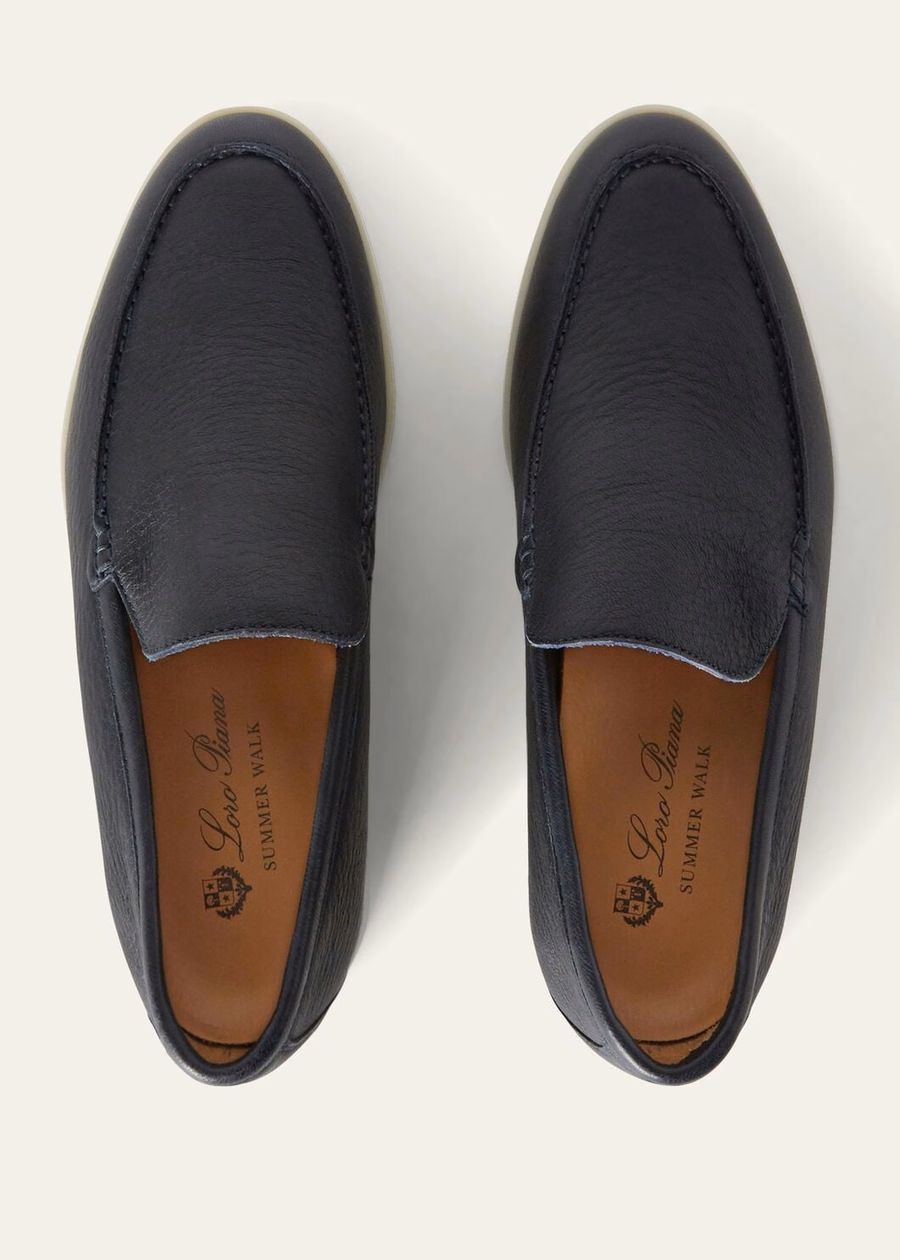 Mocassim Summer Walk em couro de alce azul marinho