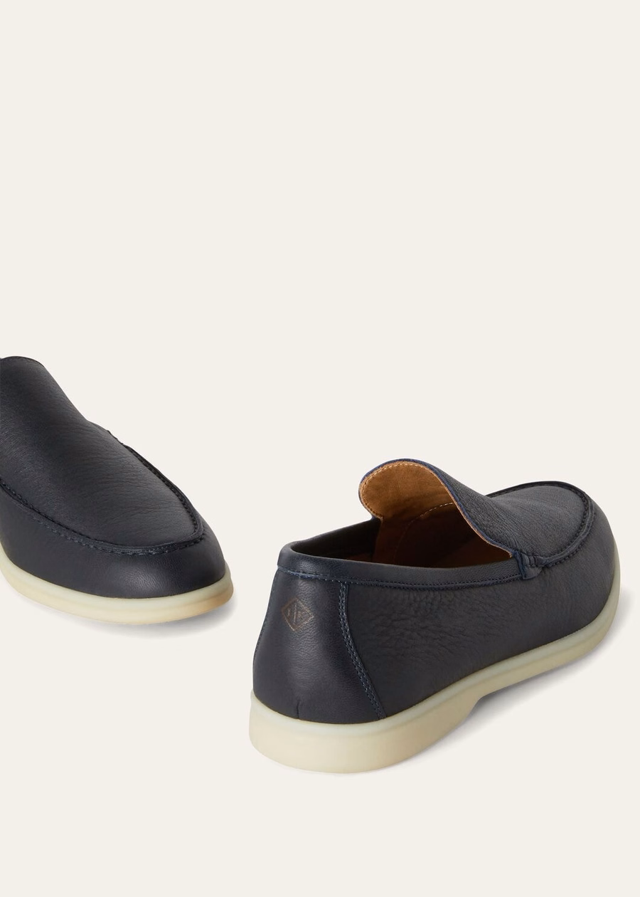 Mocassim Summer Walk em couro de alce azul marinho
