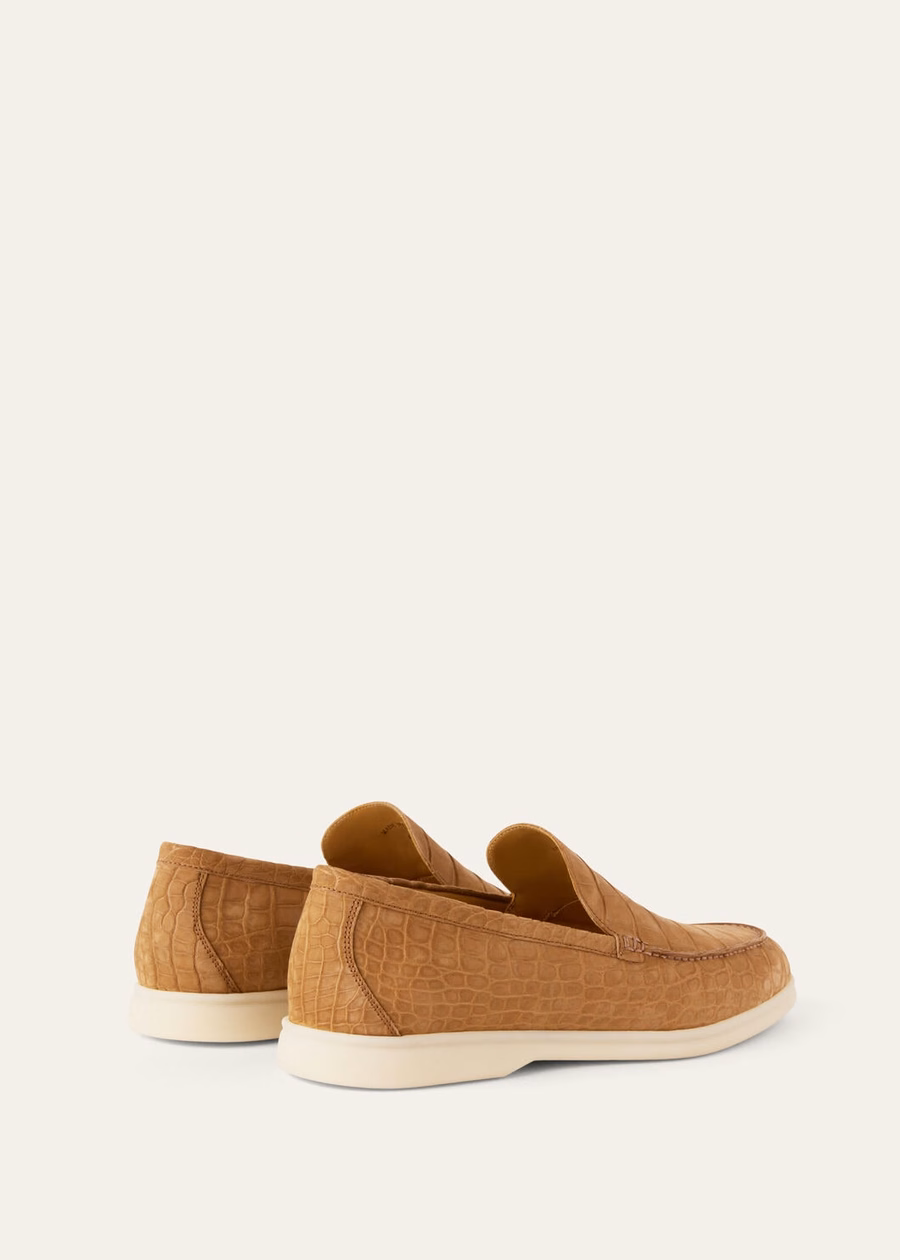 Mocassim Summer Walk Light Cuir em couro de crocodilo