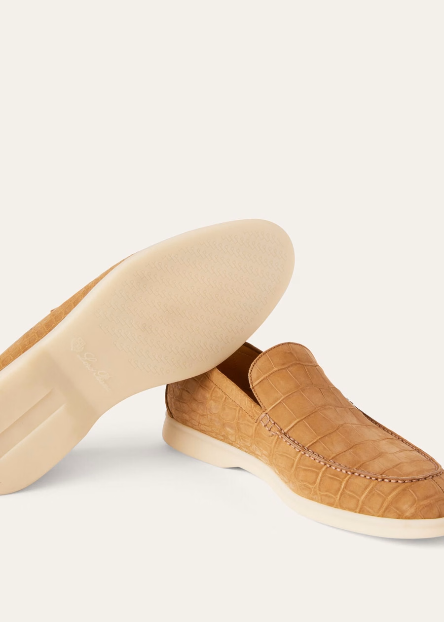 Mocassim Summer Walk Light Cuir em couro de crocodilo