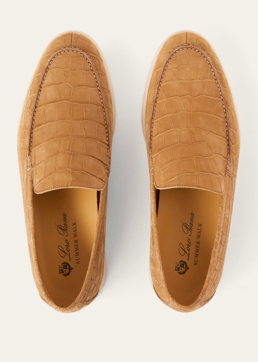 Mocassim Summer Walk Light Cuir em couro de crocodilo