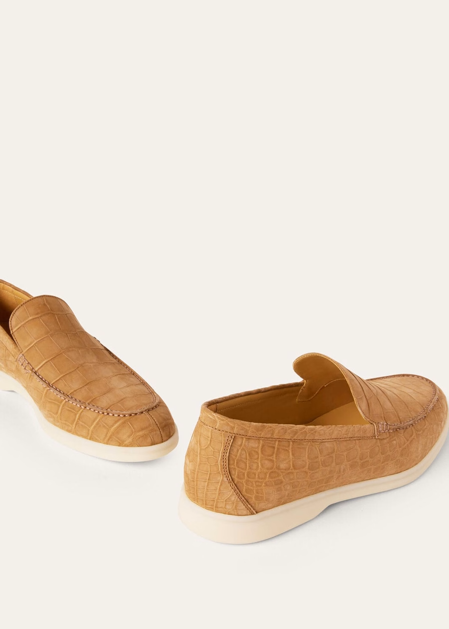 Mocassim Summer Walk Light Cuir em couro de crocodilo