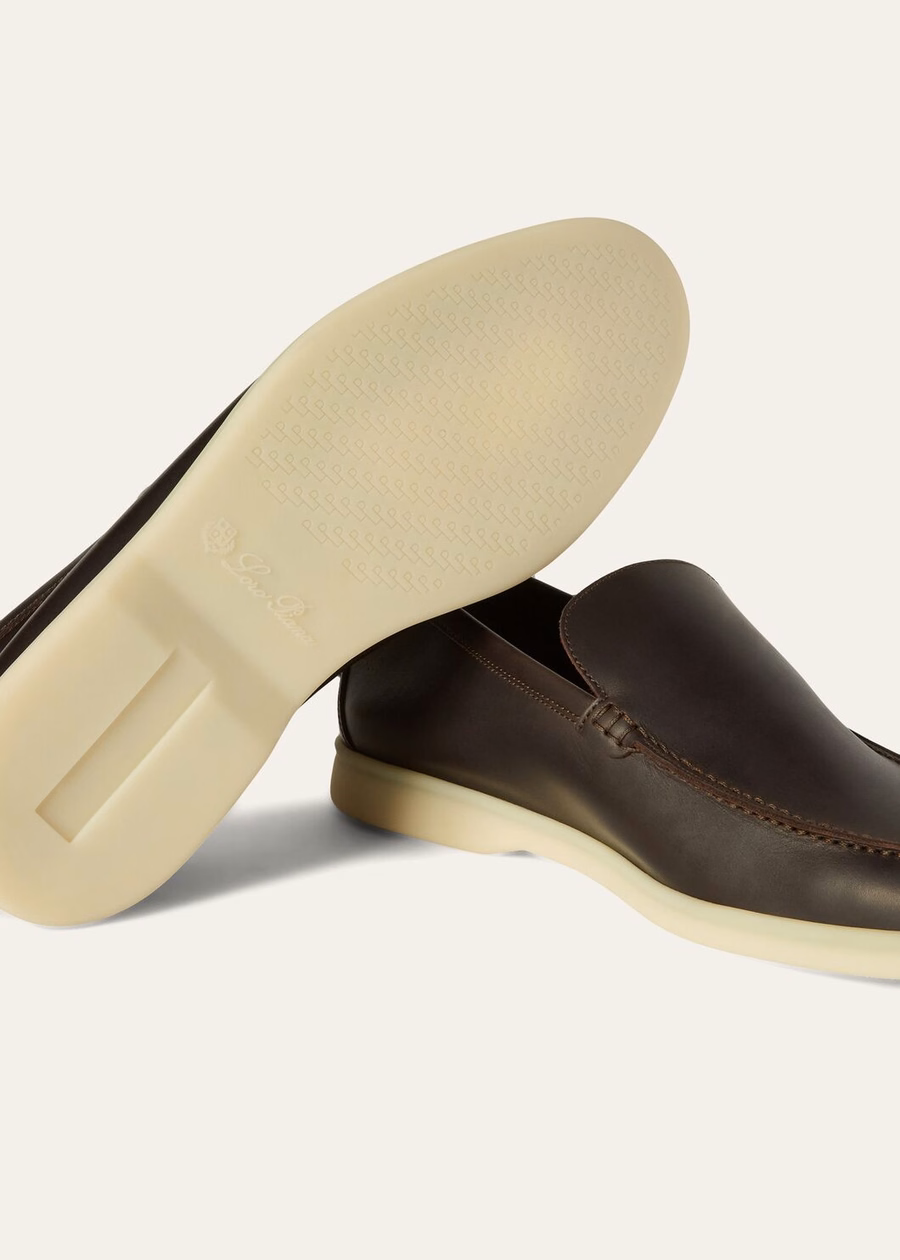 Mocassim Summer Walk em couro de bezerro, cor chocolate