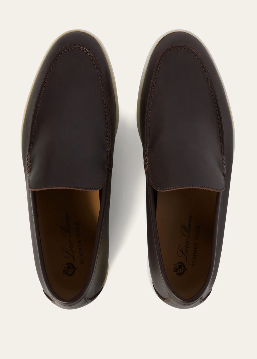Mocassim Summer Walk em couro de bezerro, cor chocolate