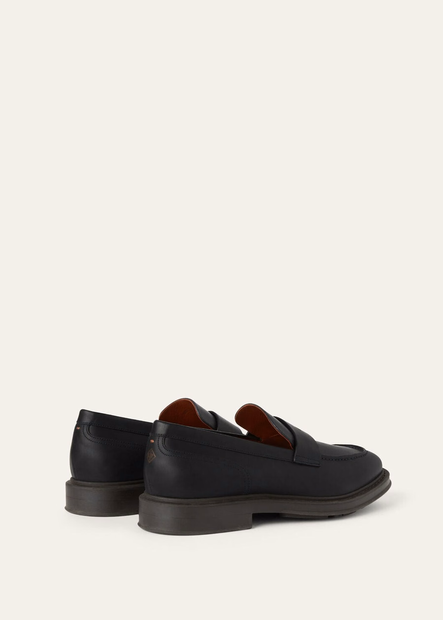 Mocassim Travis em couro de bezerro preto