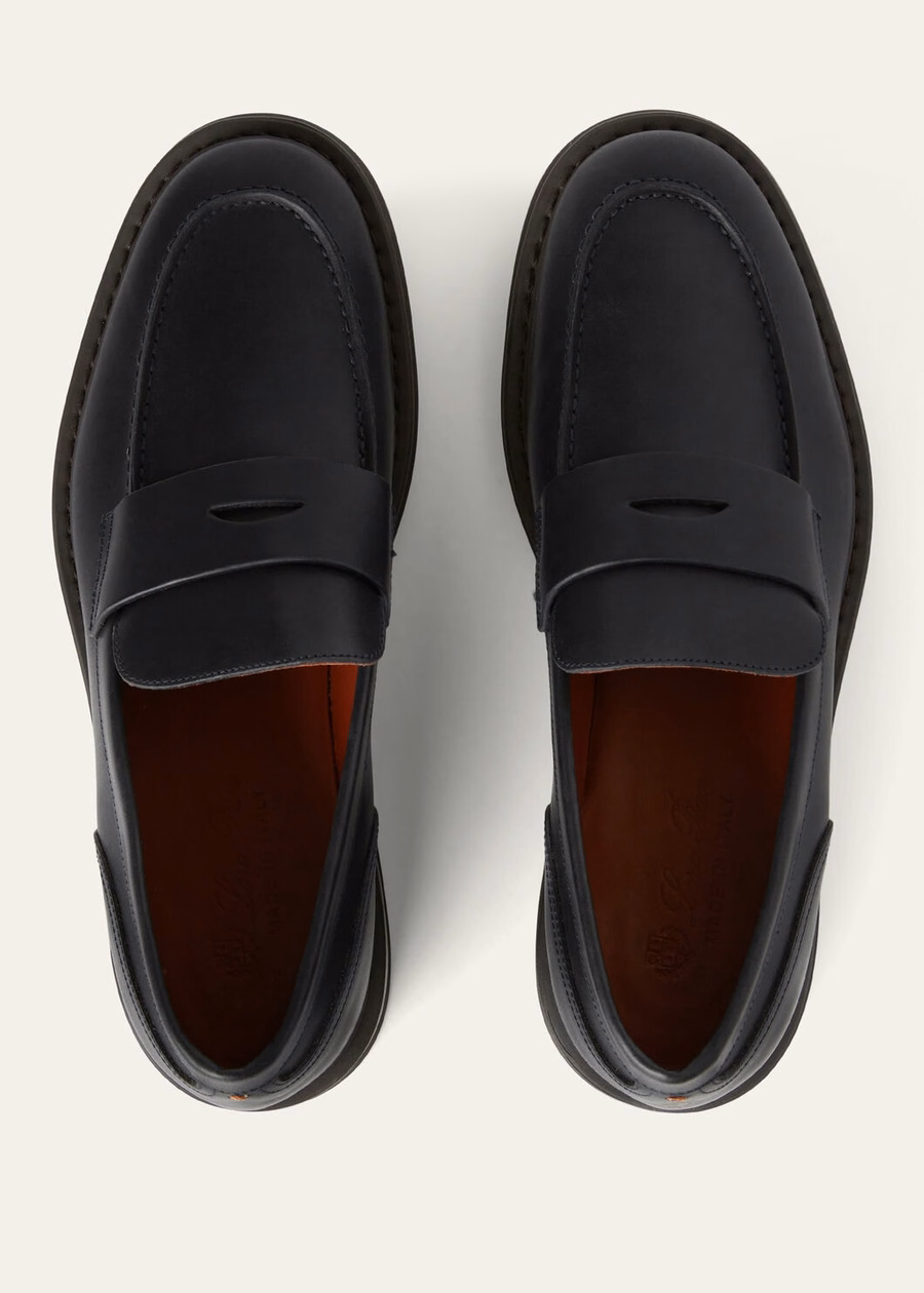 Mocassim Travis em couro de bezerro preto