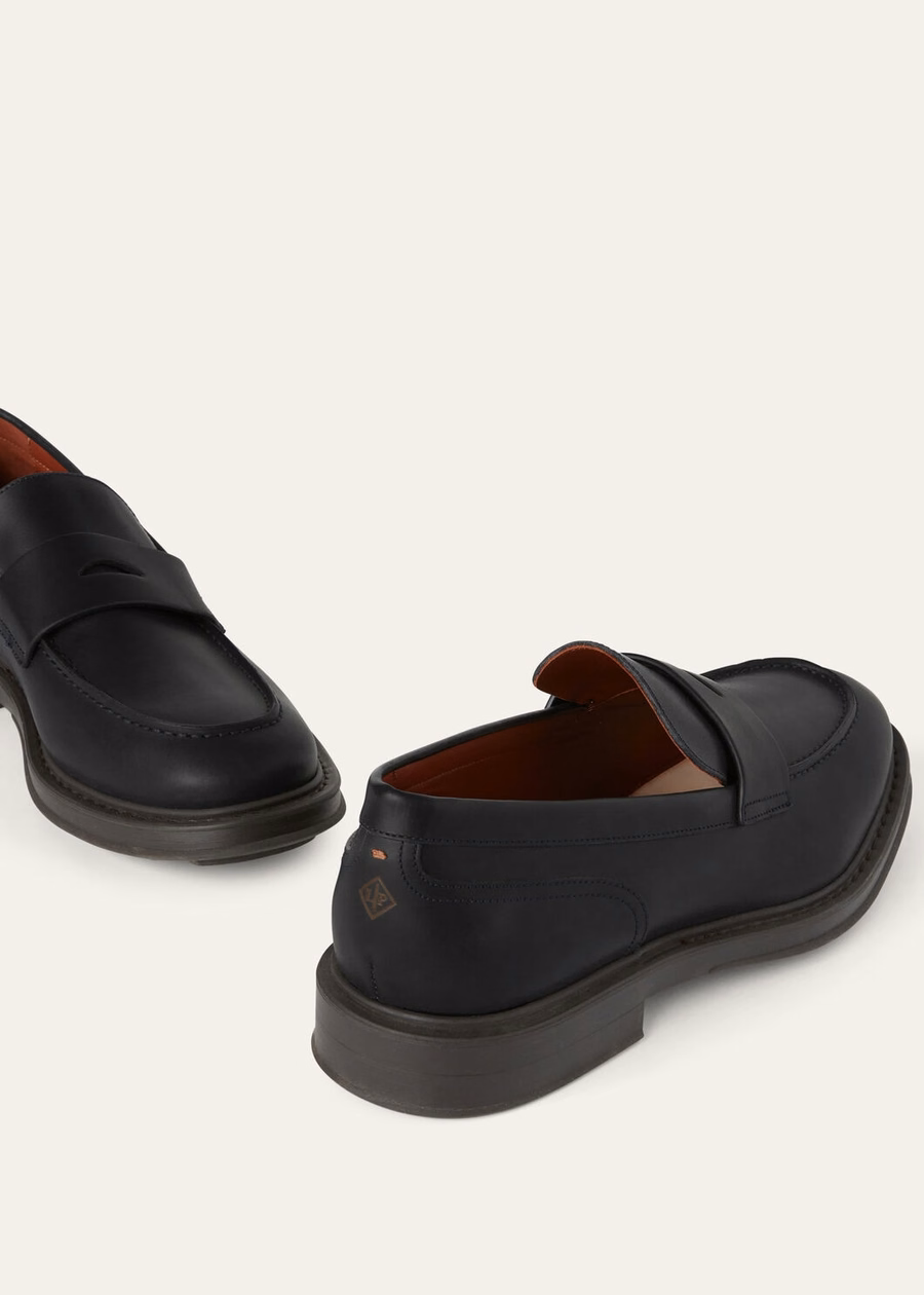 Mocassim Travis em couro de bezerro preto