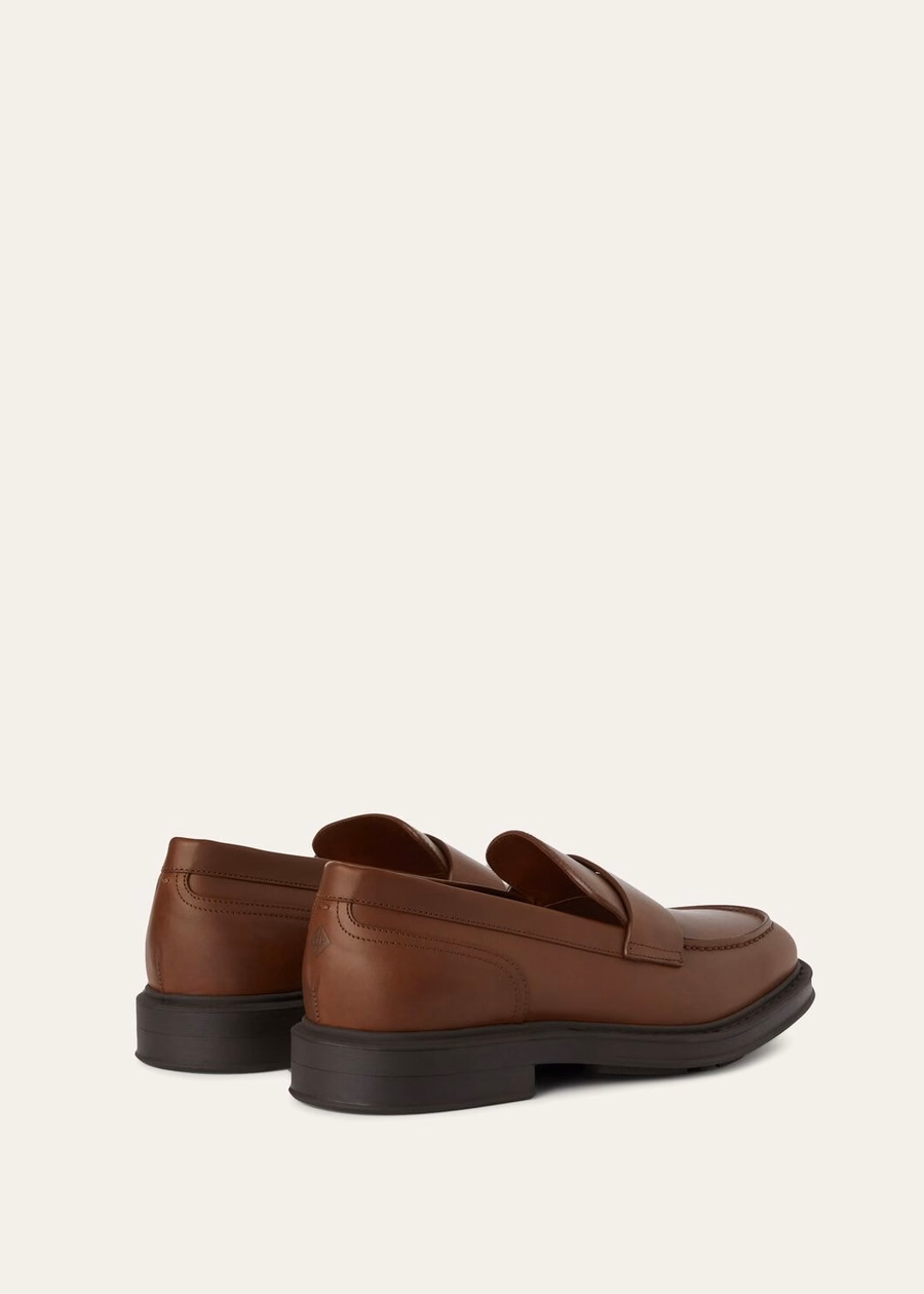 Mocassim Travis em couro de bezerro marrom Havana