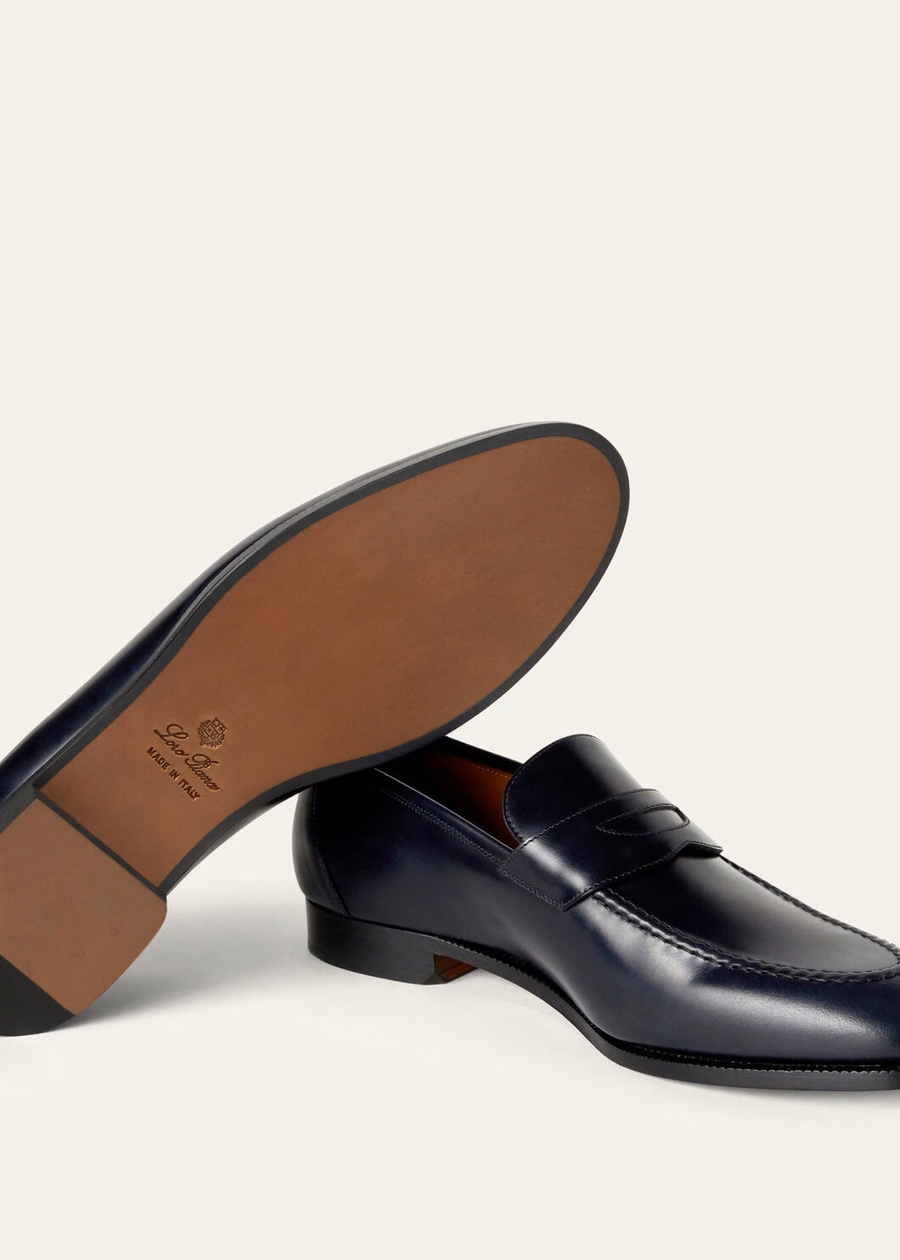 Mocassim Sergio em pele de bezerro azul-marinho