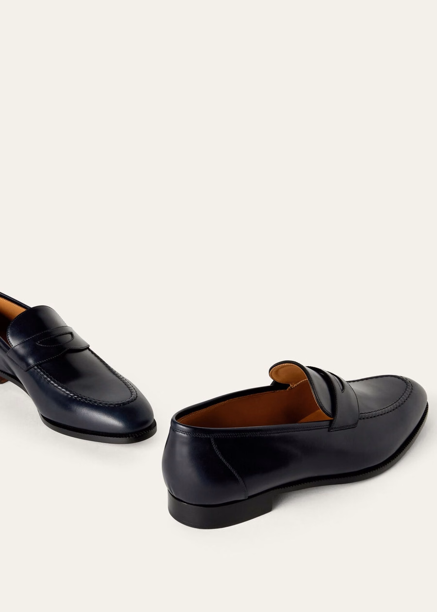 Mocassim Sergio em pele de bezerro azul-marinho