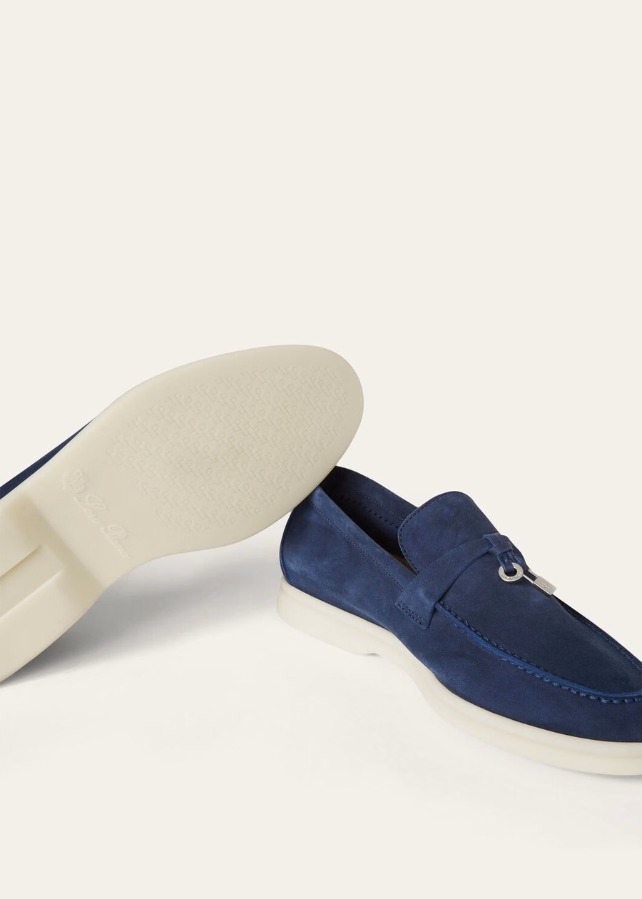 Mocassim Summer Charms Walk em camurça azul escuro verdadeiro