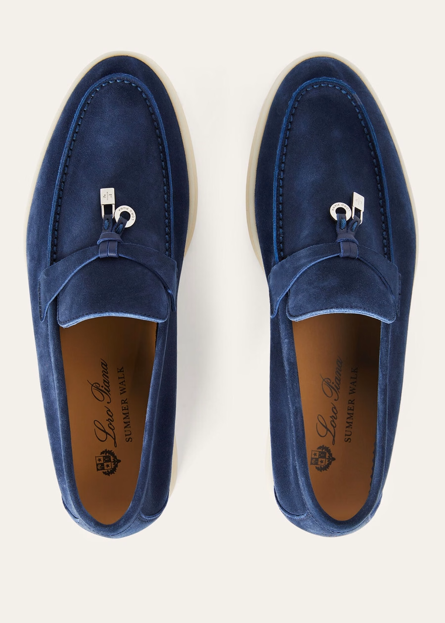Mocassim Summer Charms Walk em camurça azul escuro verdadeiro