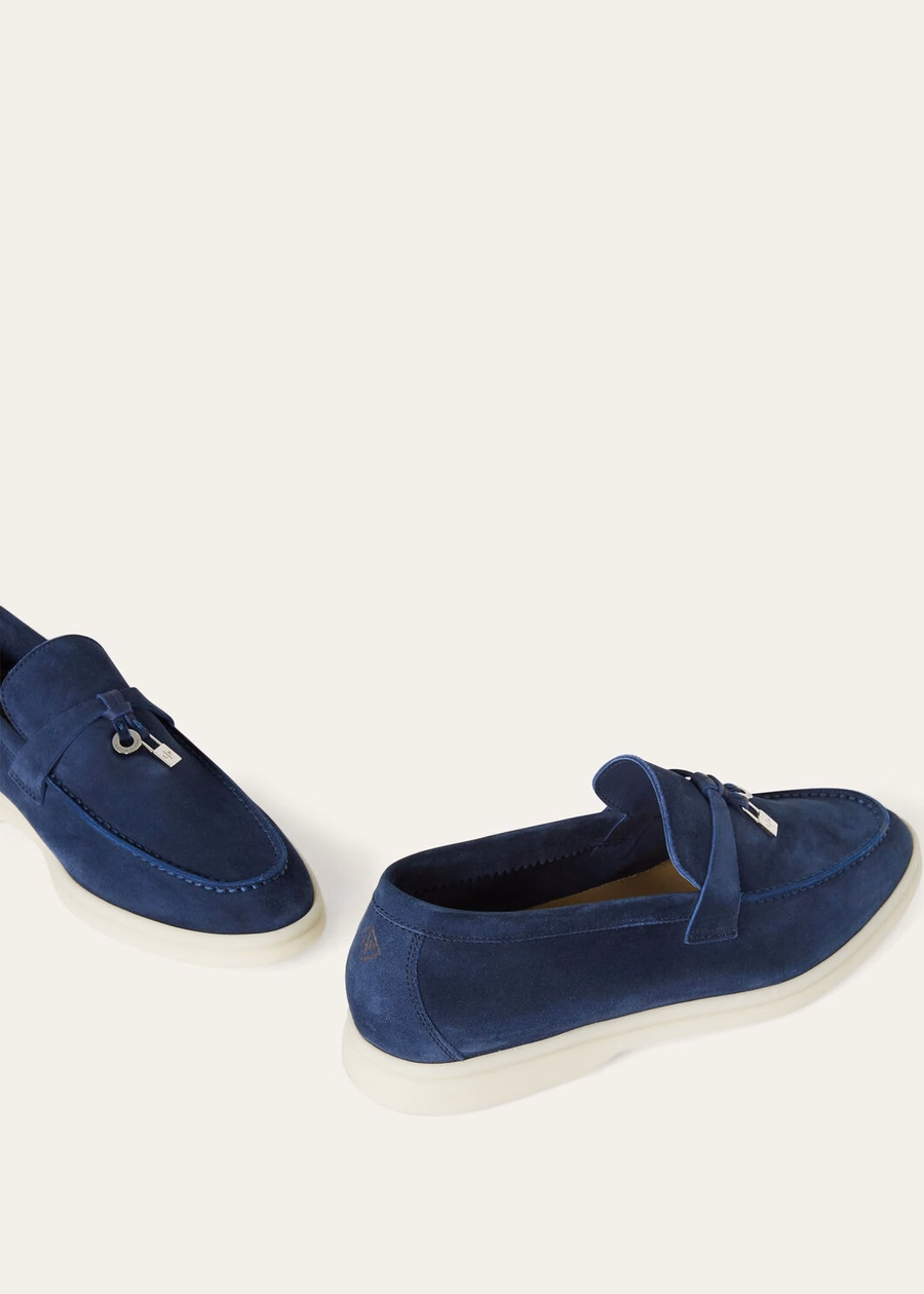 Mocassim Summer Charms Walk em camurça azul escuro verdadeiro