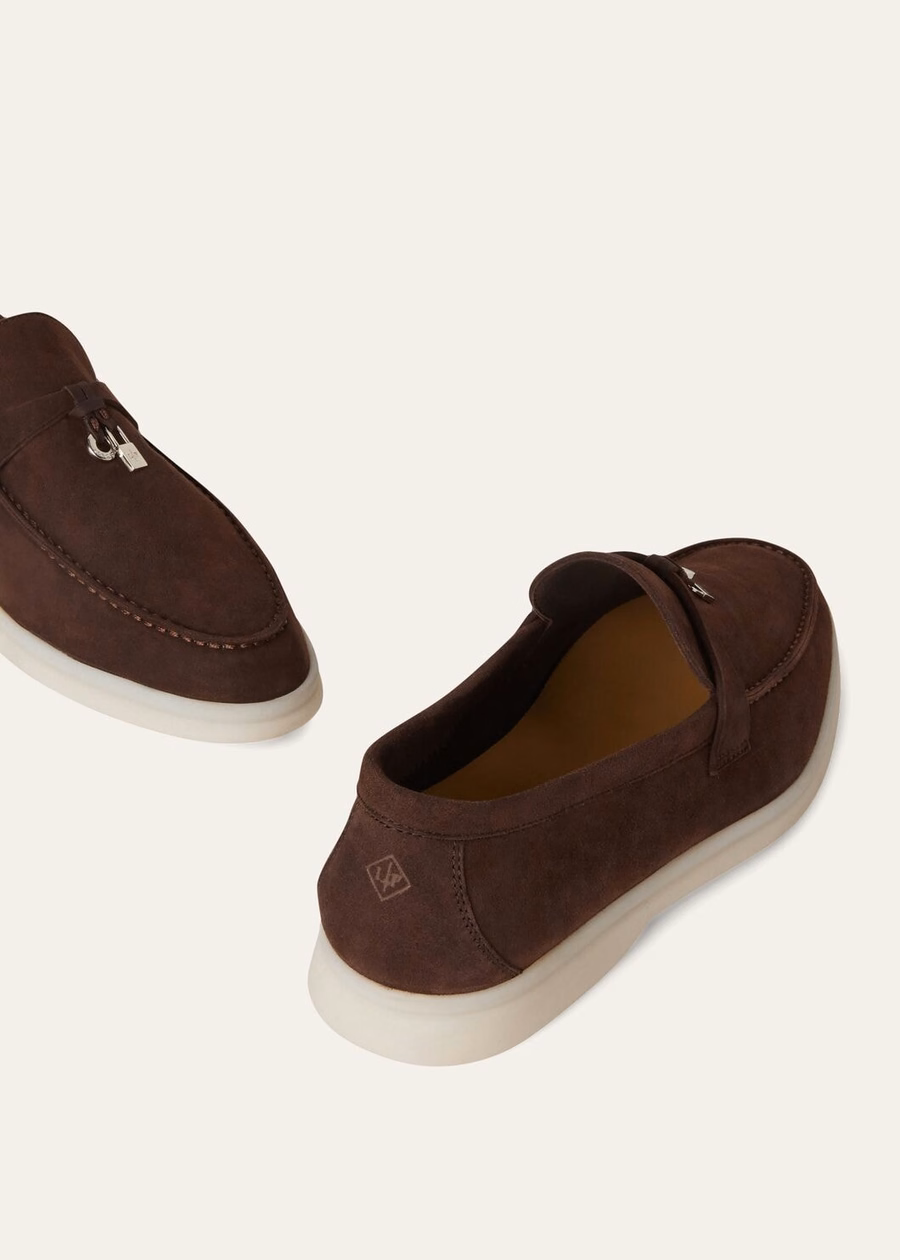 Mocassim Summer Charms Walk em camurça cor chocolate