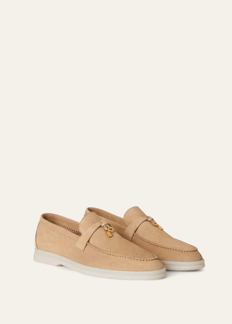 Mocassim Summer Charms Walk em camurça cor areia