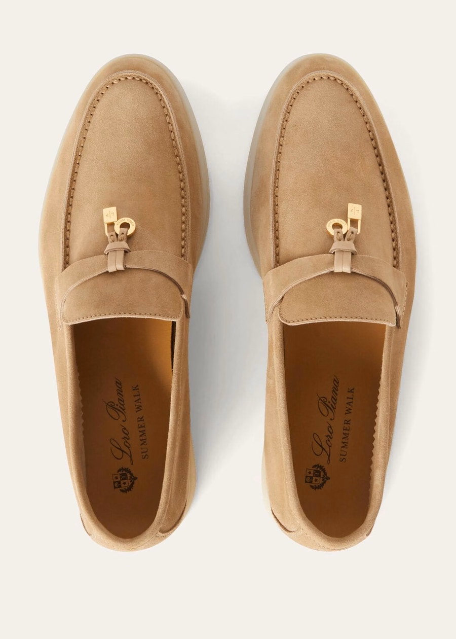 Mocassim Summer Charms Walk em camurça cor areia