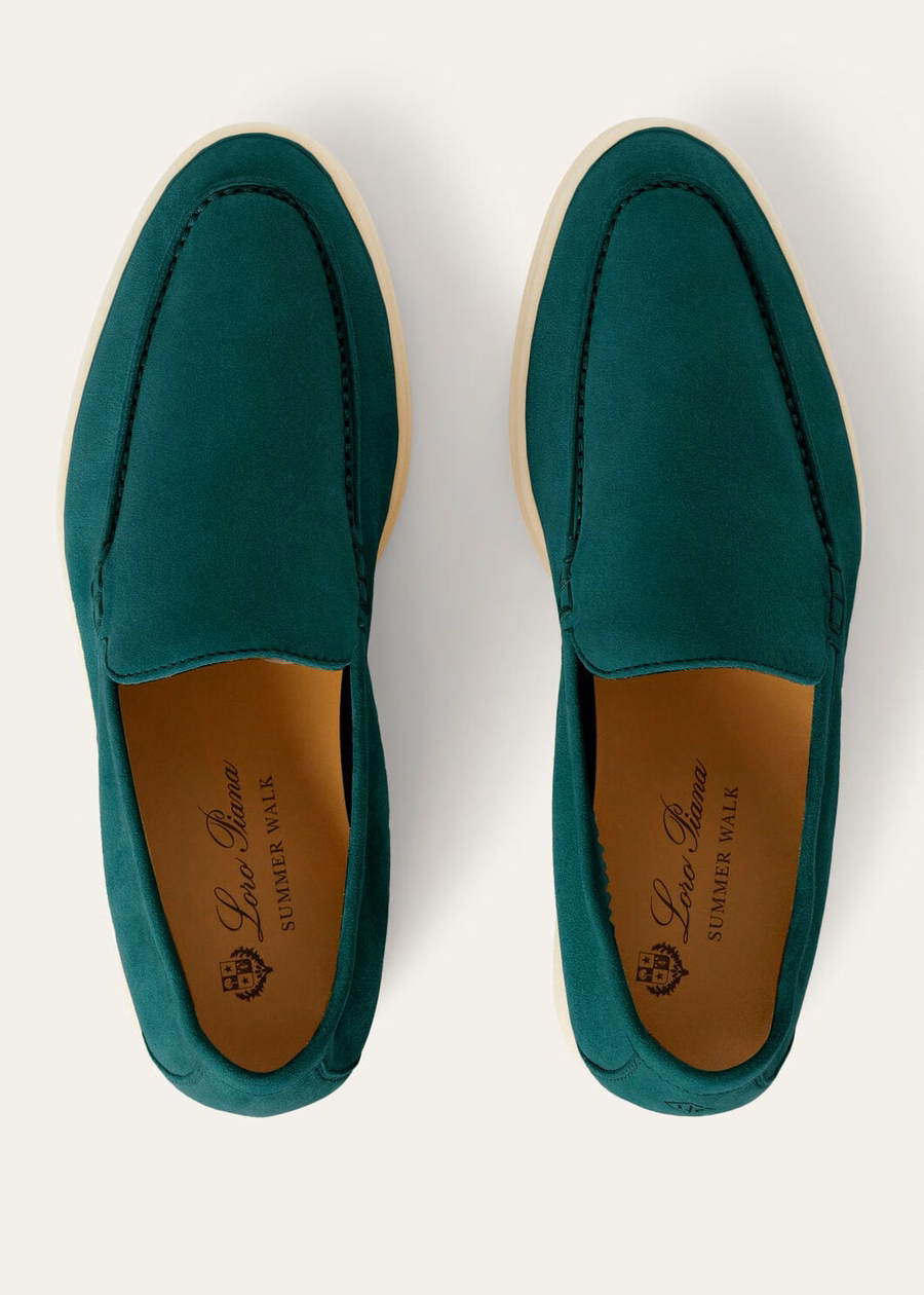 Mocassim Summer Walk em camurça verde Agano