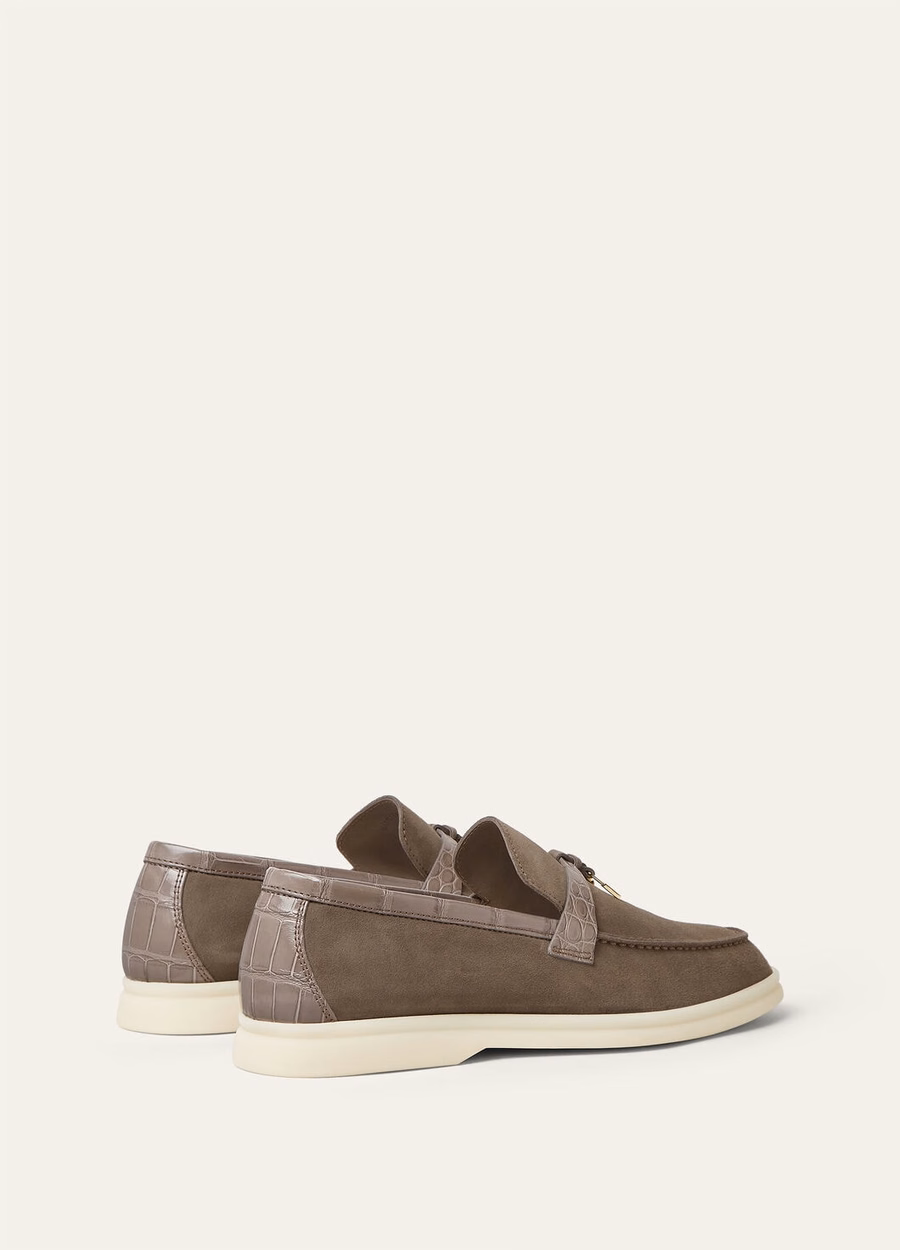 Mocassim Summer Charms Walk em camurça cinza-claro