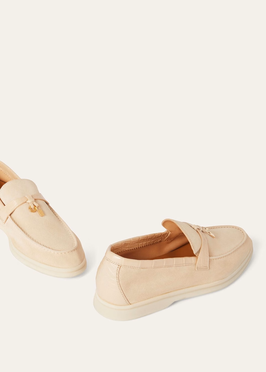 Mocassim Summer Charms Walk em camurça cor MASTIC CLARO