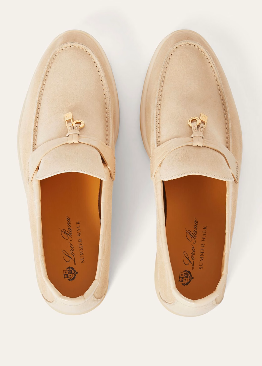 Mocassim Summer Charms Walk em camurça cor MASTIC CLARO