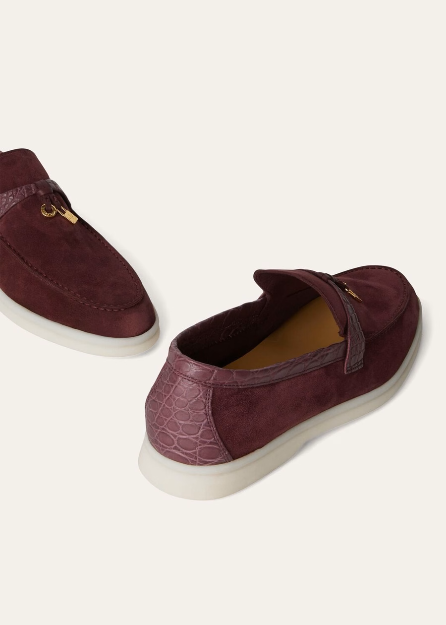 Mocassim Summer Charms Walk em camurça cor ameixa selvagem