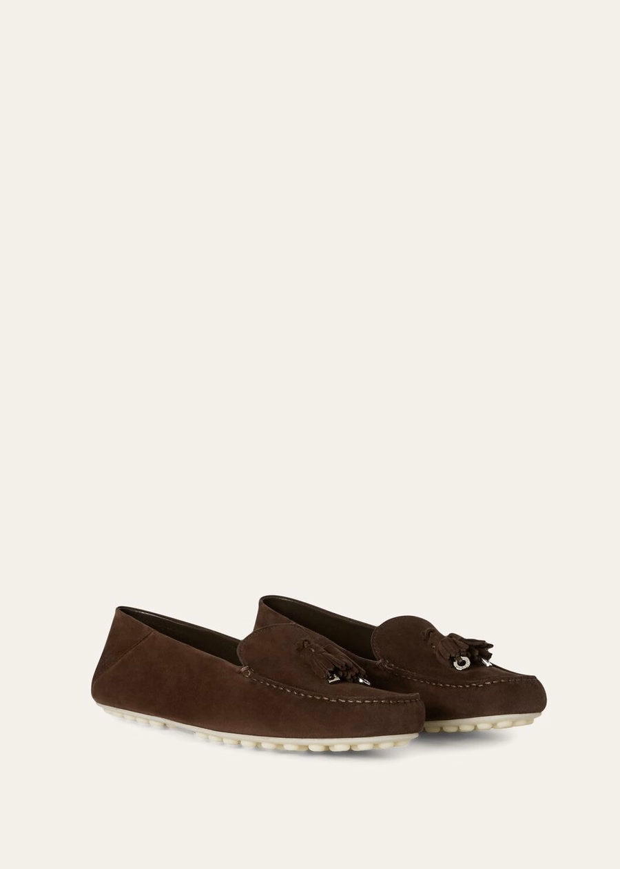 Mocassim Dot Sole Walk em camurça cor chocolate de cabra