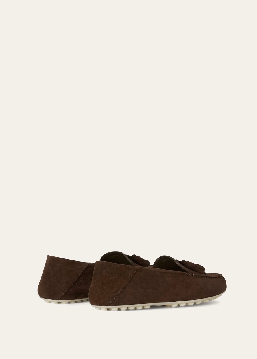 Mocassim Dot Sole Walk em camurça cor chocolate de cabra